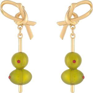 Small Olive Zinc Rhinestone Dangle Earrings with Lever Back for Women